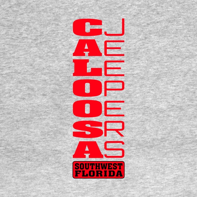 Red Vertical Logo by Caloosa Jeepers 